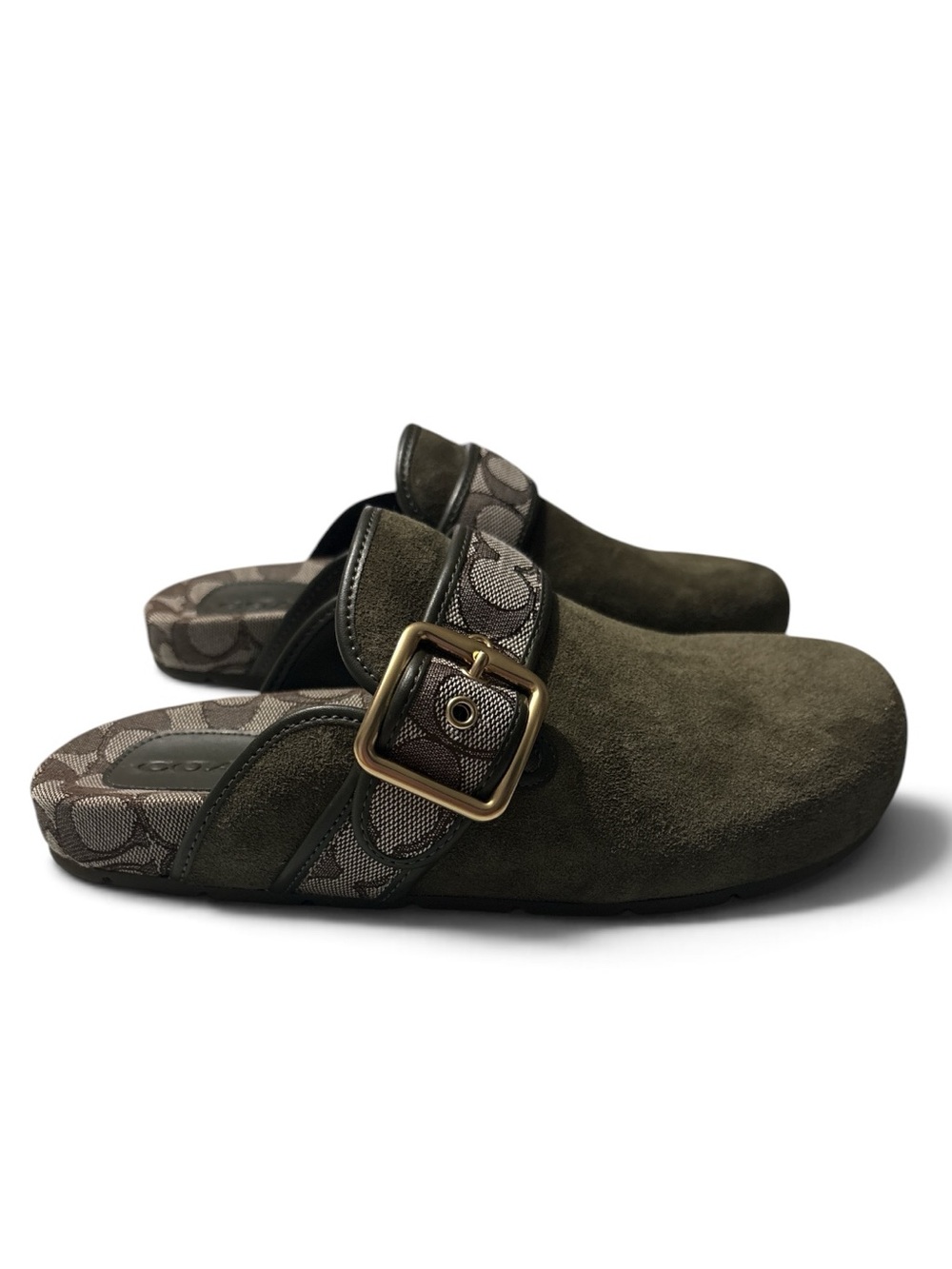 WOMENS COACH  Archival Buckle Clog Olive CC005 Size 8